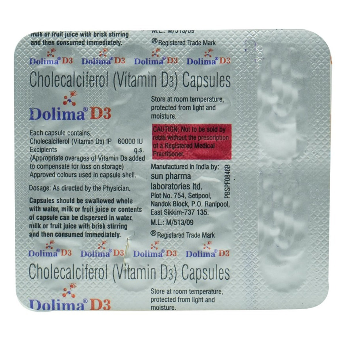 Dolima D3 Capsule 8's, Pack of 8 Dolima D3 Capsule 8's, Pack of 8