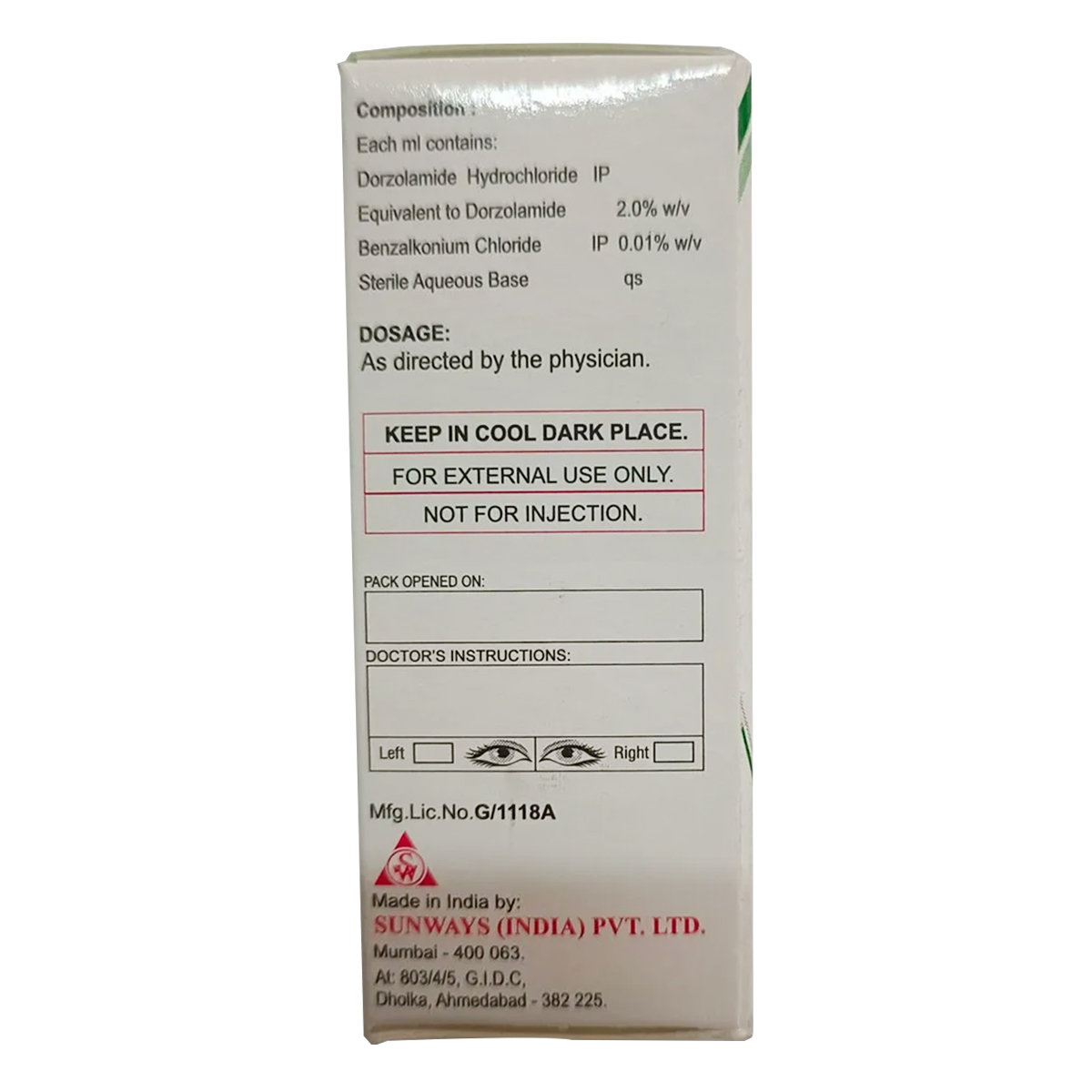 Dorsun Eye Drops 5 ml, Pack of 1 EYE DROPS Dorsun Eye Drops 5 ml, Pack of 1 EYE DROPS