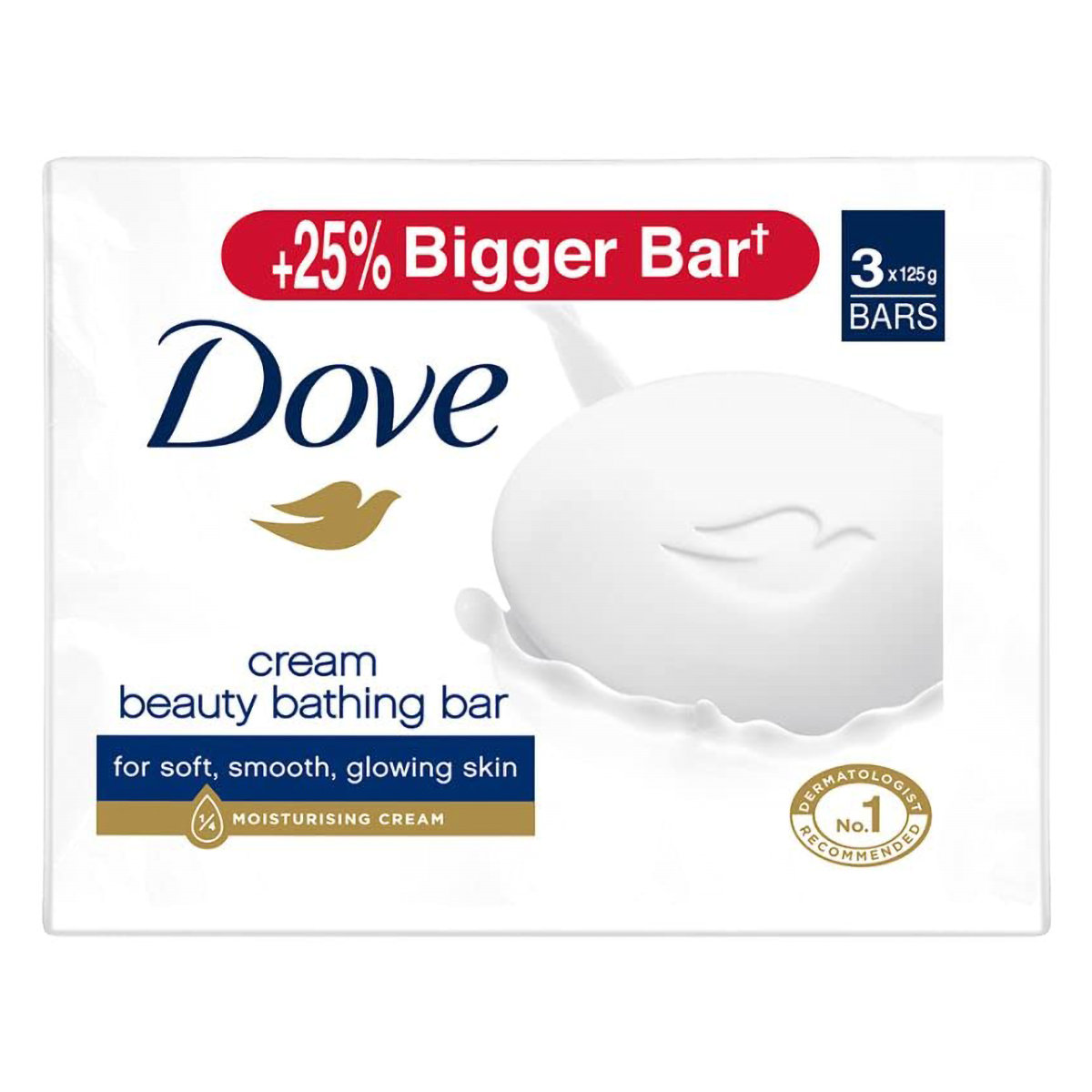 Dove Cream Beauty Bathing Bar, 375 gm (3x125 gm), Pack of 1 Dove Cream Beauty Bathing Bar, 375 gm (3x125 gm), Pack of 1