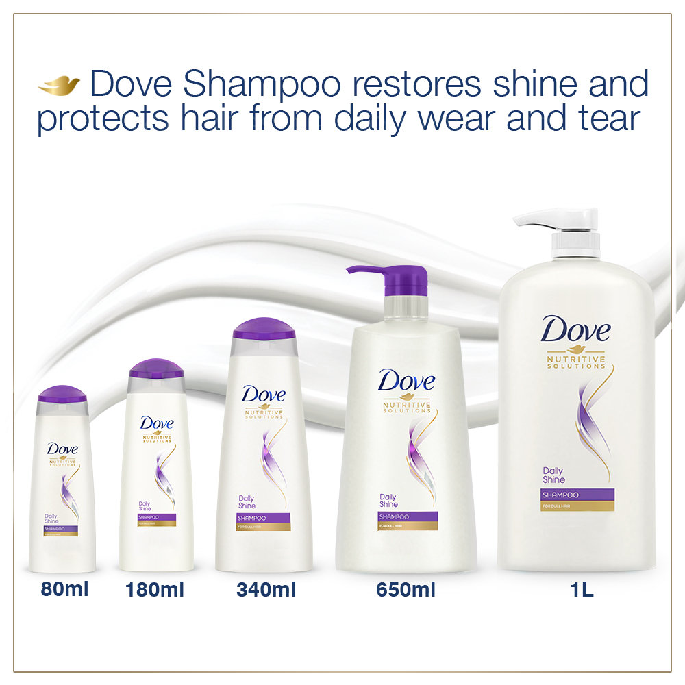 Dove Daily Shine Shampoo for Dull Hair, 180 ml, Pack of 1 Dove Daily Shine Shampoo for Dull Hair, 180 ml, Pack of 1
