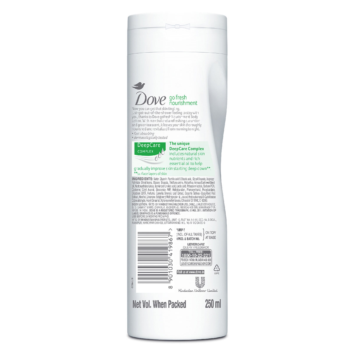 Dove Go Fresh Nourishment Body Lotion 250 ml | With Cucumber & Green Tea Scent | Deep Care Complex | Noutishes Skin For 24 Hr | For Normal Skin, Pack of 1 Dove Go Fresh Nourishment Body Lotion 250 ml | With Cucumber & Green Tea Scent | Deep Care Complex | Noutishes Skin For 24 Hr | For Normal Skin, Pack of 1