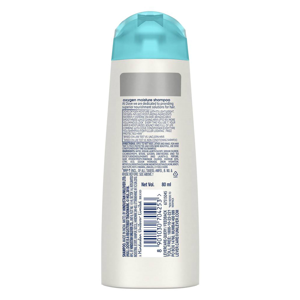Dove Oxygen Moisture Shampoo, 80 ml, Pack of 1 Dove Oxygen Moisture Shampoo, 80 ml, Pack of 1