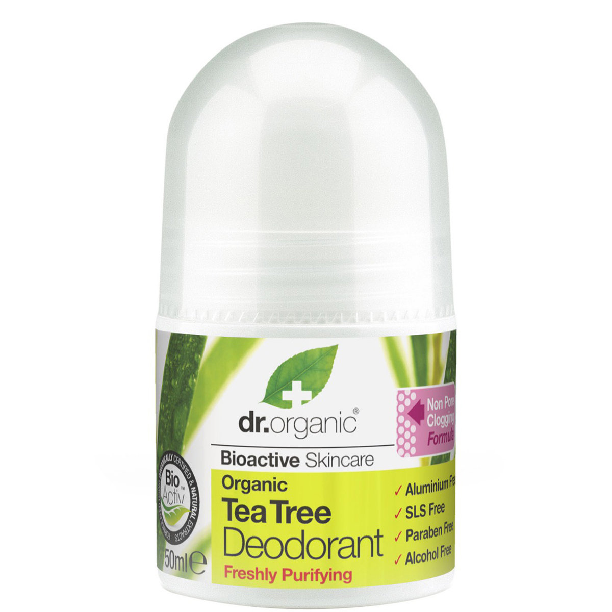 Dr. Organic Tea Tree Deodorant Roll-On, 50 ml, Pack of 1 Dr. Organic Tea Tree Deodorant Roll-On, 50 ml, Pack of 1