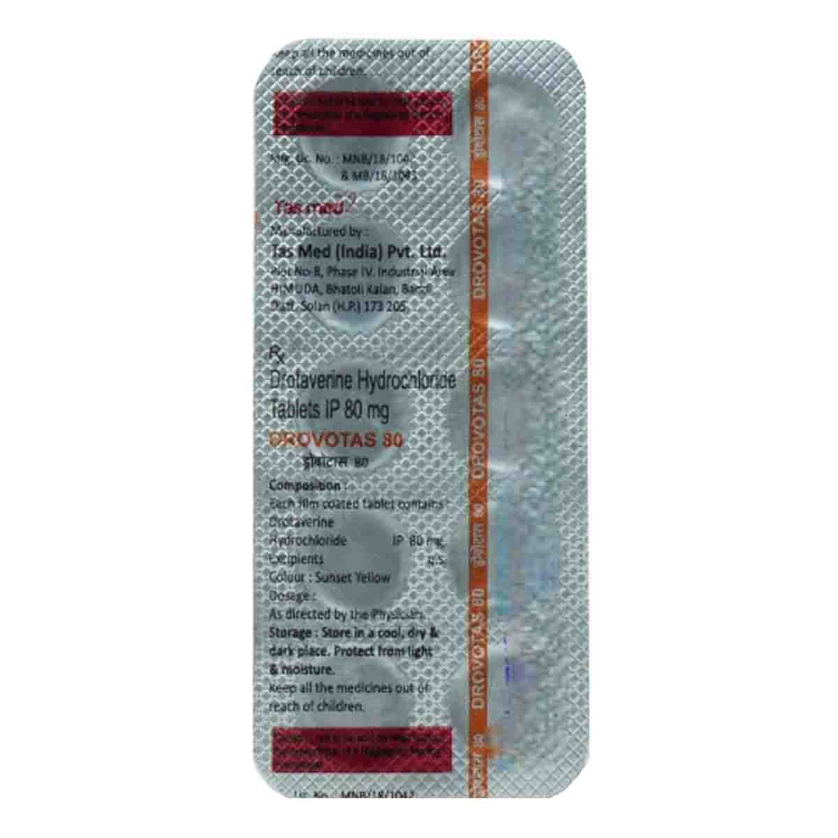 Drovotas 80 mg Tablet 10's, Pack of 10 TabletS Drovotas 80 mg Tablet 10's, Pack of 10 TabletS