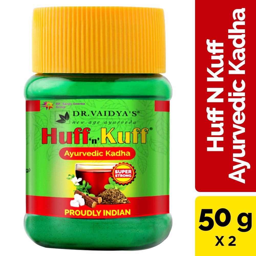 Dr. Vaidya's Huff 'n' Kuff Ayurvedic Kadha, 100 gm (2x50 gm), Pack of 1 Dr. Vaidya's Huff 'n' Kuff Ayurvedic Kadha, 100 gm (2x50 gm), Pack of 1