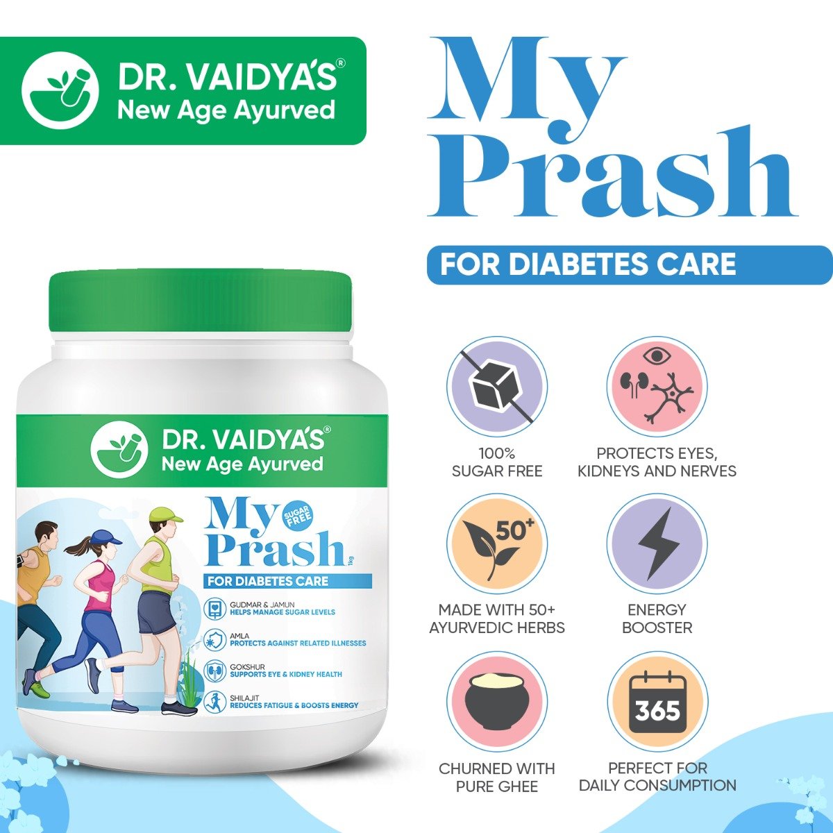 DR. Vaidya's My Prash Chyawanprash for Diabetes Care, 500 gm, Pack of 1 DR. Vaidya's My Prash Chyawanprash for Diabetes Care, 500 gm, Pack of 1