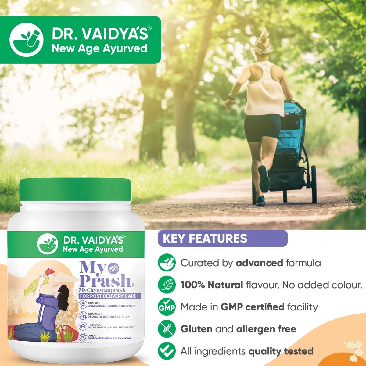 DR. Vaidya's My Prash Chyawanprash for Post Delivery Care, 500 gm, Pack of 1 DR. Vaidya's My Prash Chyawanprash for Post Delivery Care, 500 gm, Pack of 1
