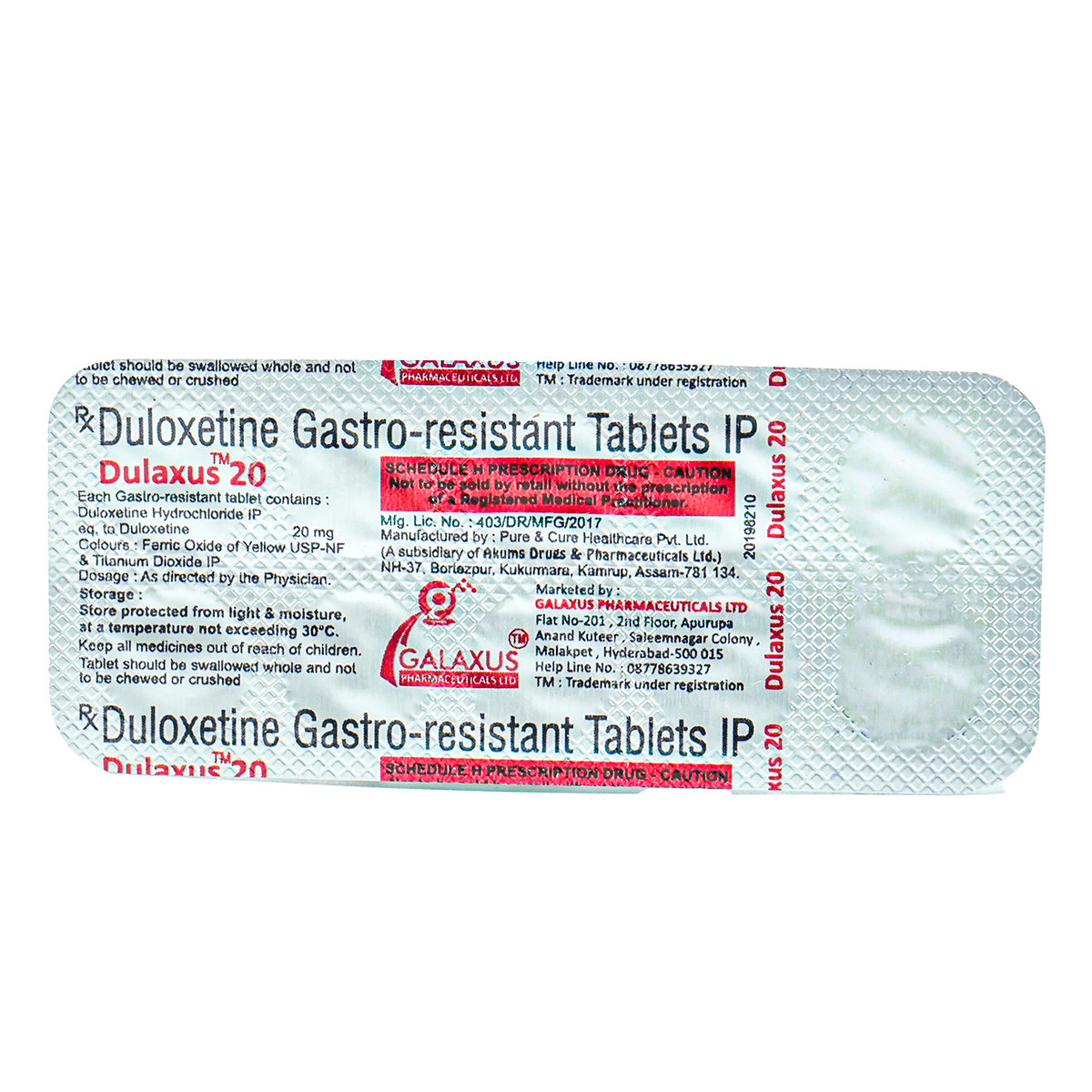 Dulaxus-20Mg Tablet 10'S, Pack of 10 TabletS Dulaxus-20Mg Tablet 10'S, Pack of 10 TabletS