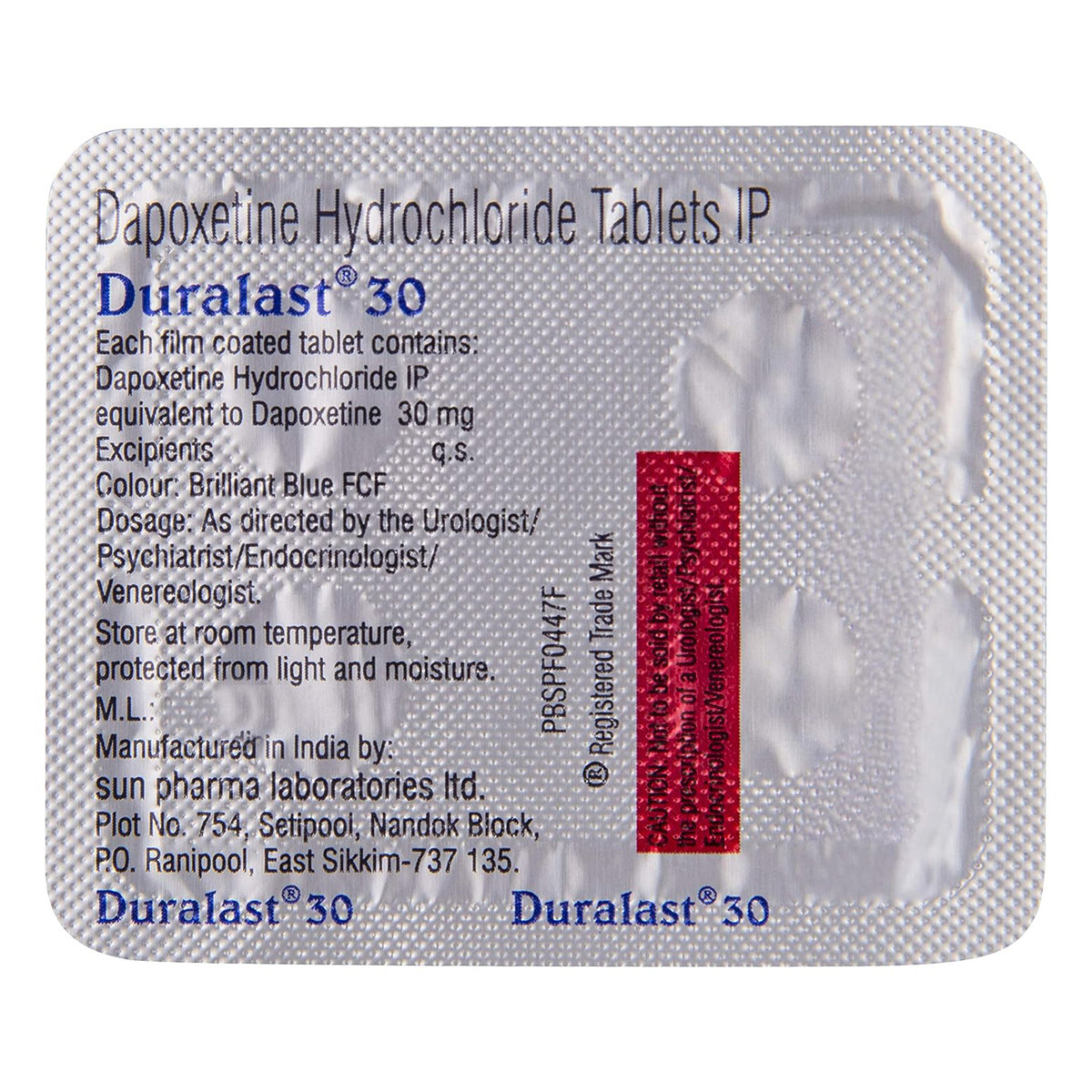 Duralast 30 Tablet 4's, Pack of 4 TABLETS Duralast 30 Tablet 4's, Pack of 4 TABLETS