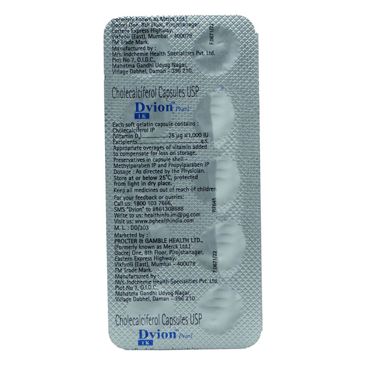 Dvion Pearl 1K Capsule 10's, Pack of 10 Dvion Pearl 1K Capsule 10's, Pack of 10