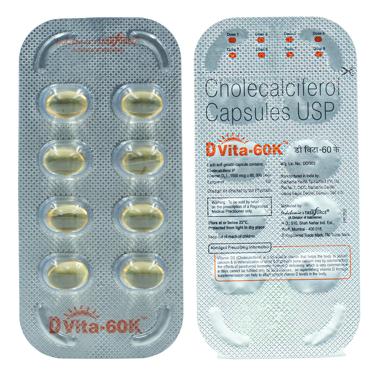 D Vita-60K Capsule 8's, Pack of 8 D Vita-60K Capsule 8's, Pack of 8