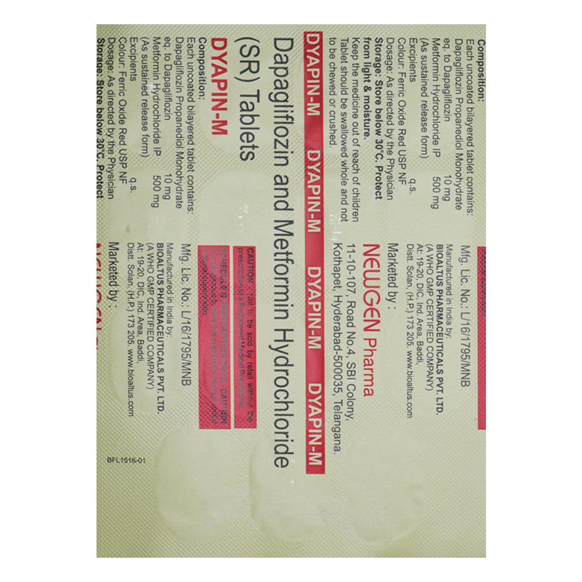 Dyapin-M Tablet 10's, Pack of 10 TABLETS Dyapin-M Tablet 10's, Pack of 10 TABLETS