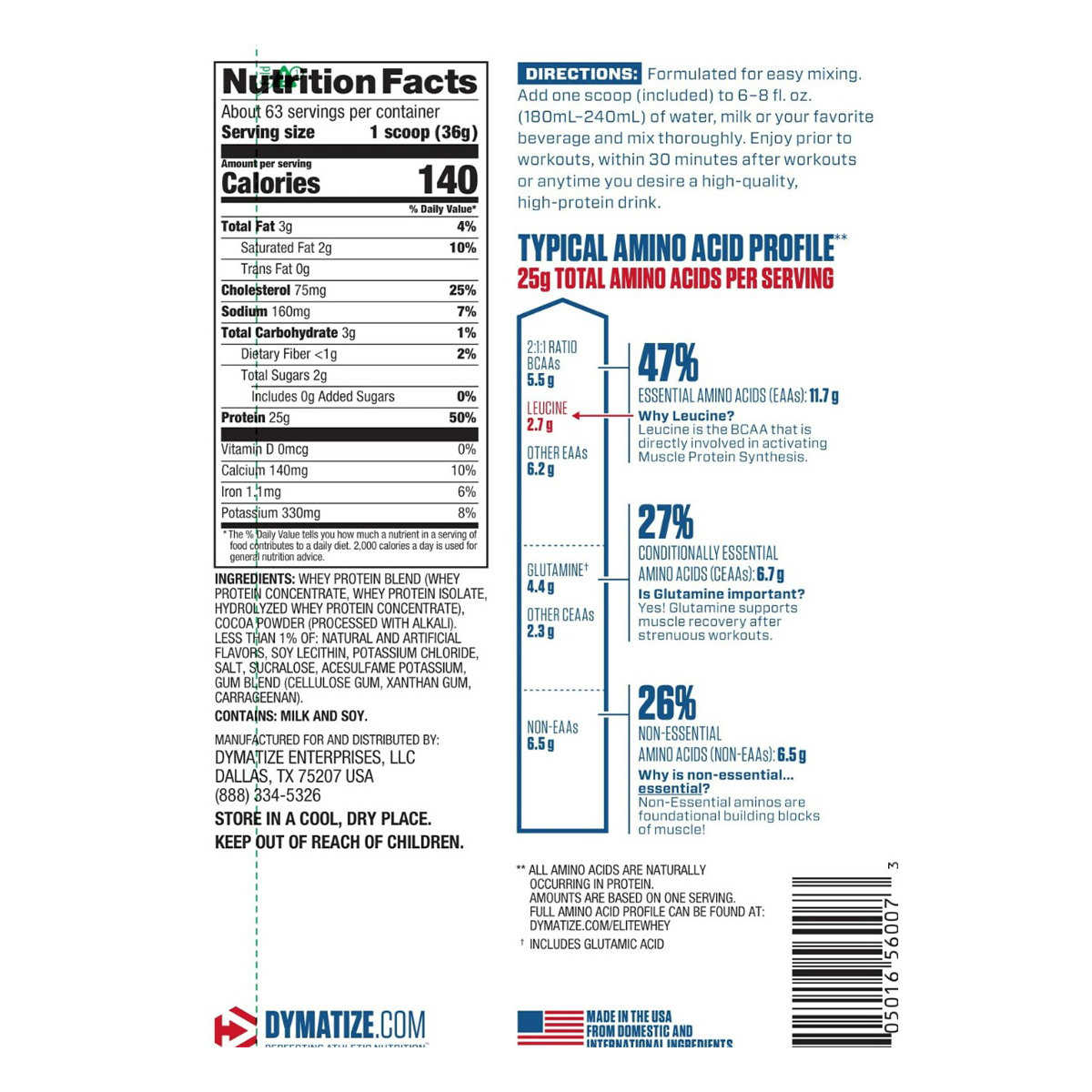 Dymatize Elite 100% Whey Protein Rich Chocolate Flavour Powder, 5 lb, Pack of 1 Dymatize Elite 100% Whey Protein Rich Chocolate Flavour Powder, 5 lb, Pack of 1