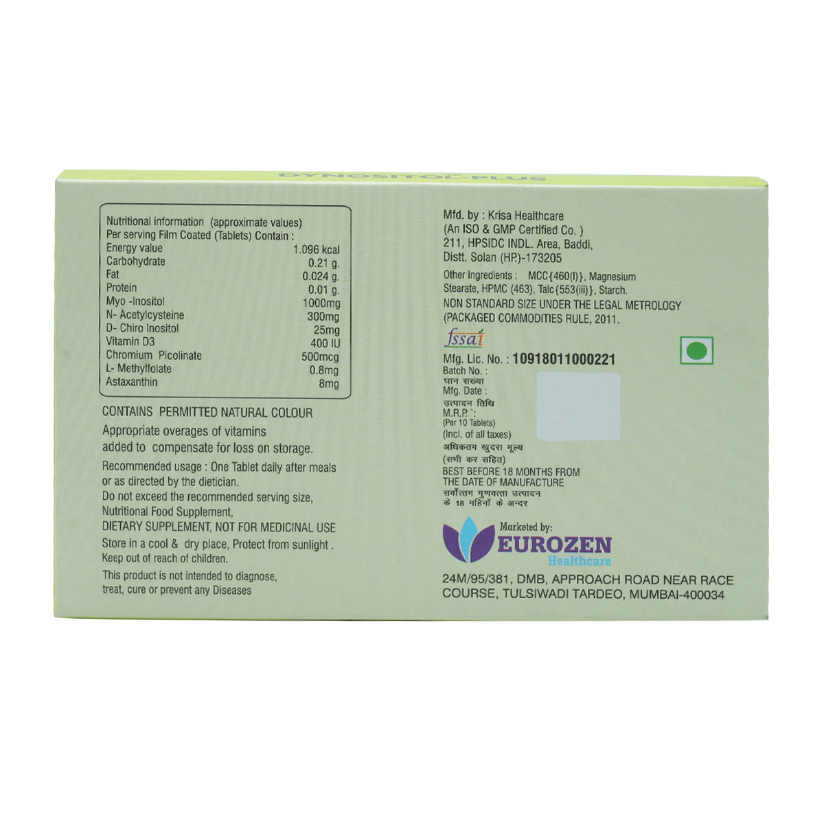 Dynositol-Plus Tablet 10's, Pack of 10 Dynositol-Plus Tablet 10's, Pack of 10
