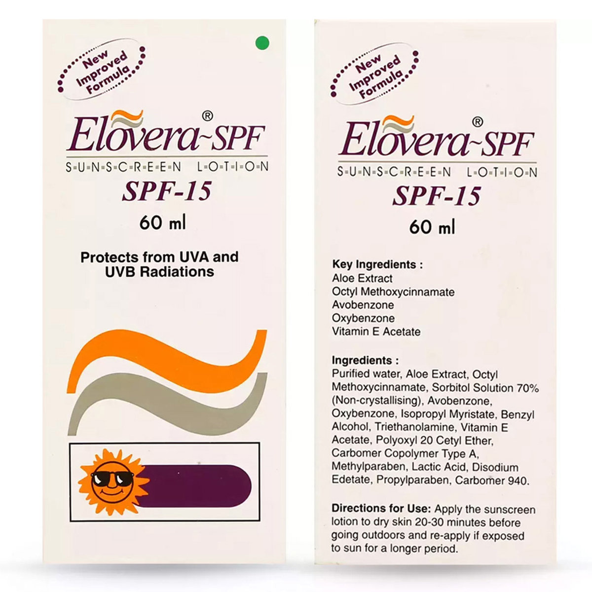 Elovera SPF 15 Sunscreen Lotion, 60 ml, Pack of 1 Elovera SPF 15 Sunscreen Lotion, 60 ml, Pack of 1