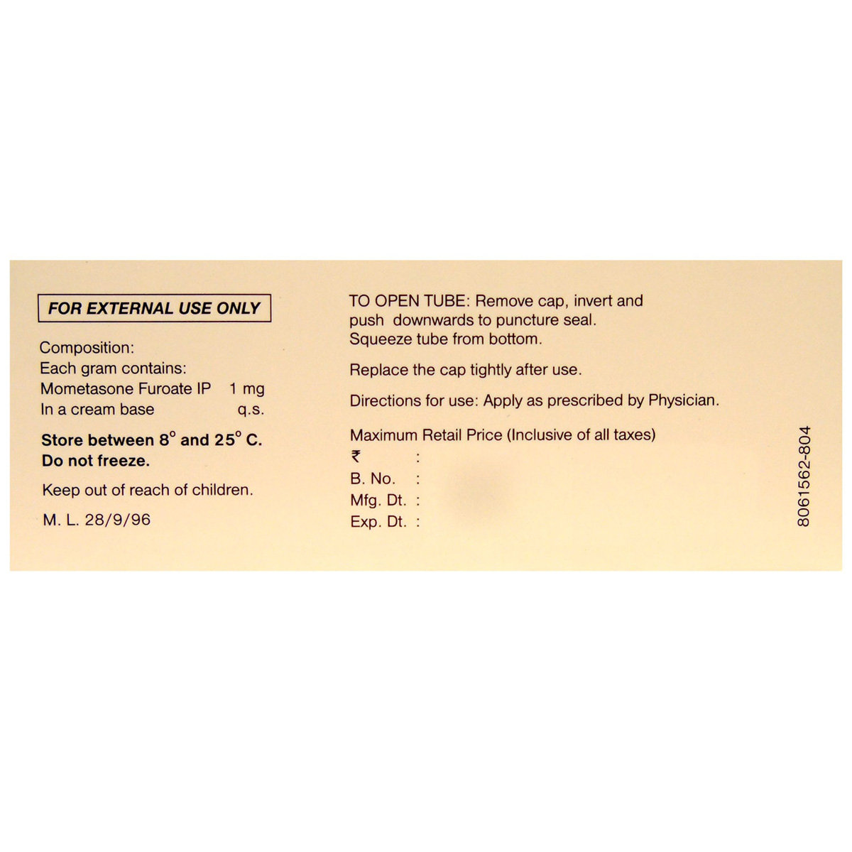 Elocon Cream 10 gm, Pack of 1 CREAM Elocon Cream 10 gm, Pack of 1 CREAM