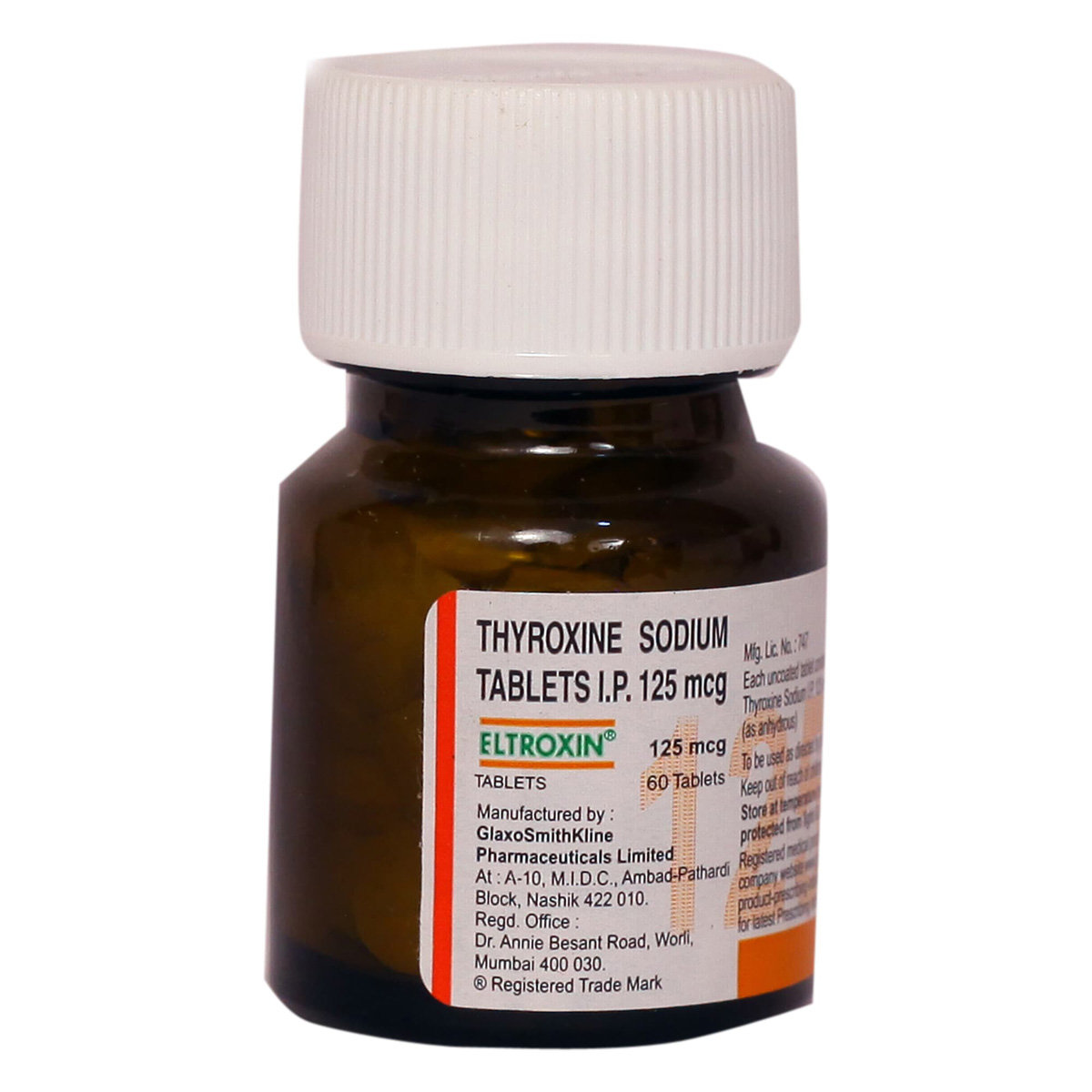 Eltroxin 125 Tablet 60's, Pack of 1 TABLET Eltroxin 125 Tablet 60's, Pack of 1 TABLET