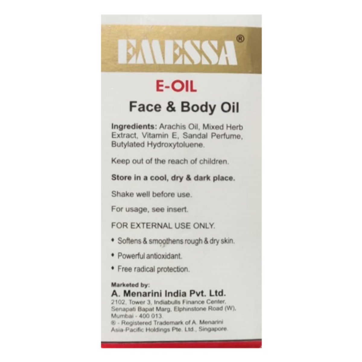 Emessa-E Oil 25 ml | Softens & Smoothens Rough & Dry Skin | For Face & Body, Pack of 1 Emessa-E Oil 25 ml | Softens & Smoothens Rough & Dry Skin | For Face & Body, Pack of 1