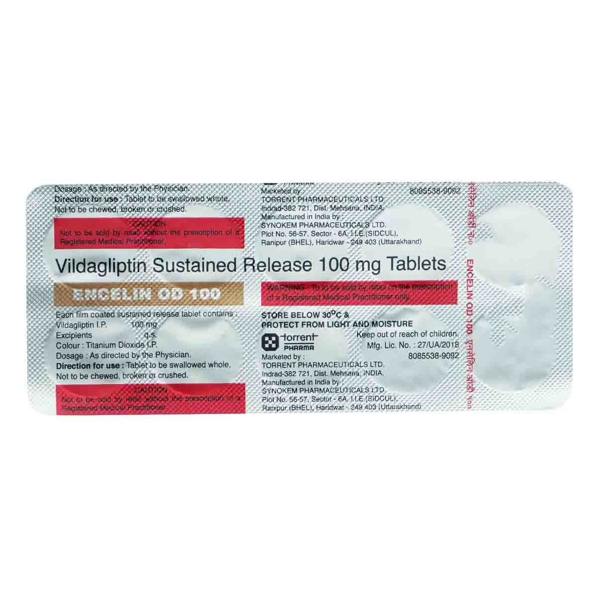 Encelin OD 100 Tablet 10's, Pack of 10 TABLETS Encelin OD 100 Tablet 10's, Pack of 10 TABLETS