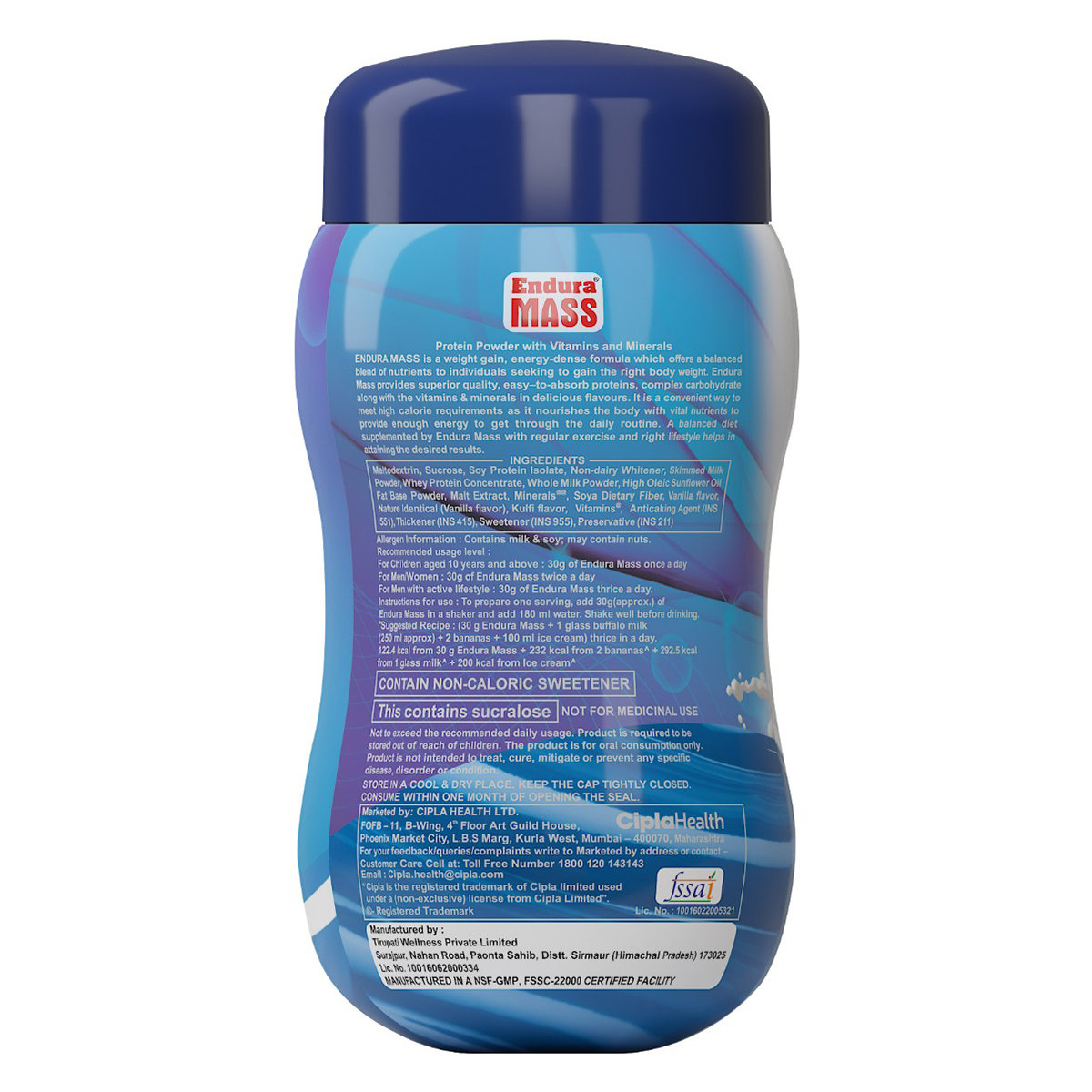 Endura Mass Vanilla Flavour Powder, 500 gm, Pack of 1 Endura Mass Vanilla Flavour Powder, 500 gm, Pack of 1