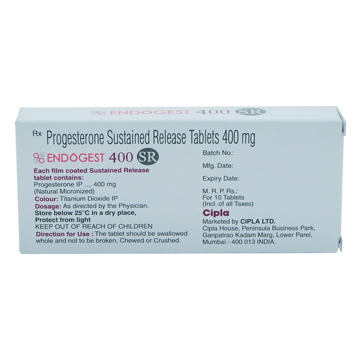 Endogest 400 SR Tablet 10's, Pack of 10 TABLETS Endogest 400 SR Tablet 10's, Pack of 10 TABLETS