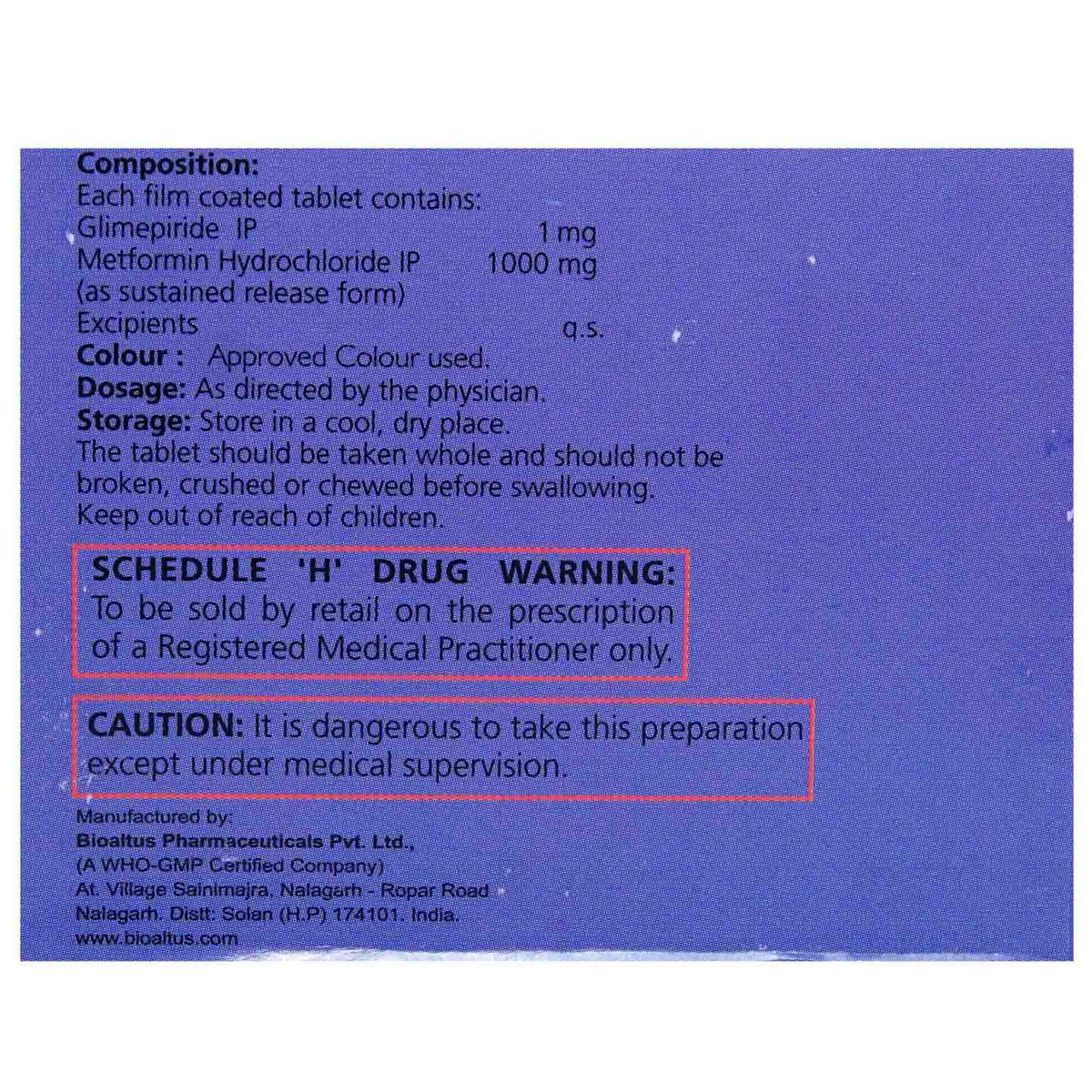 Endoglim M 1 Tablet 10's, Pack of 10 TABLETS Endoglim M 1 Tablet 10's, Pack of 10 TABLETS