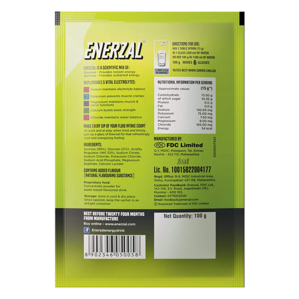 Enerzal Lime Flavour Energy Drink Powder, 100 gm, Pack of 1 Enerzal Lime Flavour Energy Drink Powder, 100 gm, Pack of 1