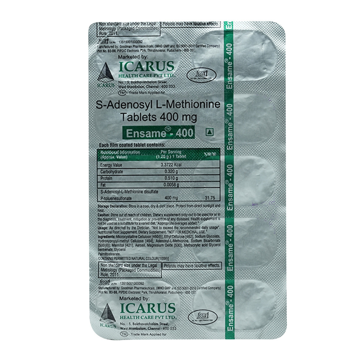 Ensame-400 Tablet 10's, Pack of 10 TabletS Ensame-400 Tablet 10's, Pack of 10 TabletS