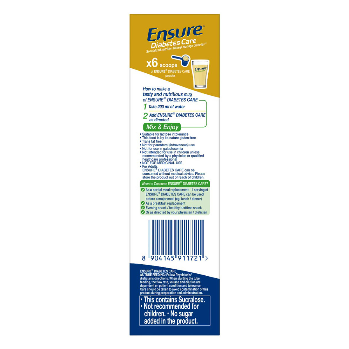 Ensure Diabetes Care Vanilla Delight Flavour Powder for Adults, 200 gm, Pack of 1 Ensure Diabetes Care Vanilla Delight Flavour Powder for Adults, 200 gm, Pack of 1