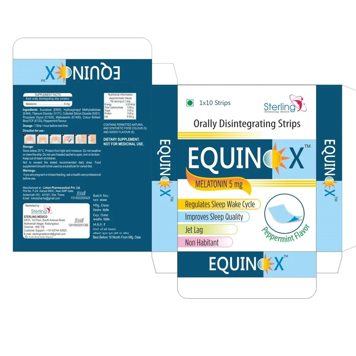 Equinox Peppermint Orally Disintegrating Strips 10's, Pack of 10 DISINTEGRATING STRIPSS Equinox Peppermint Orally Disintegrating Strips 10's, Pack of 10 DISINTEGRATING STRIPSS