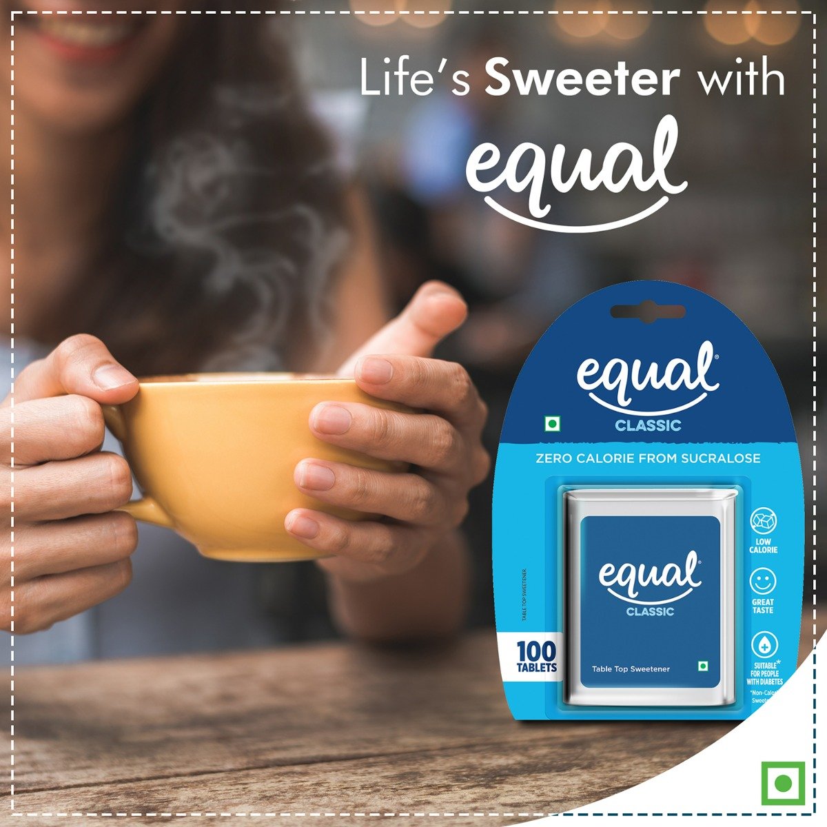 Equal Classic Zero Calorie Sweetener, 100 Tablets, Pack of 1 Equal Classic Zero Calorie Sweetener, 100 Tablets, Pack of 1