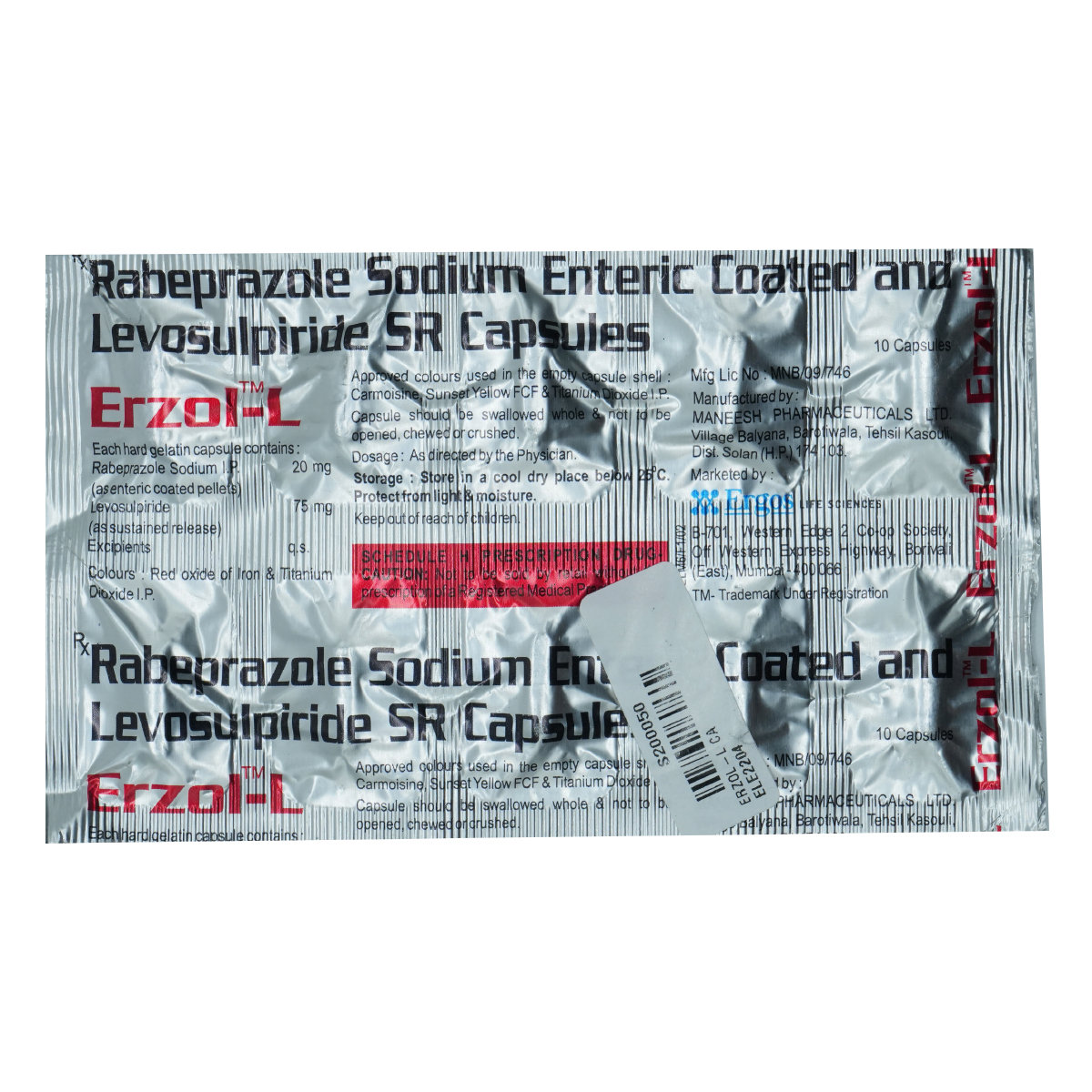 Erzol-L Capsule 10's, Pack of 10 CapsuleS Erzol-L Capsule 10's, Pack of 10 CapsuleS