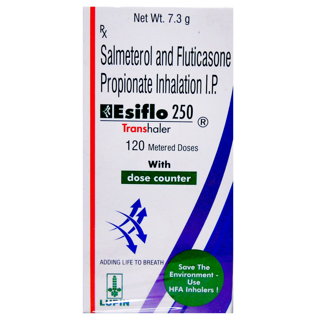 Esiflo 250 Transhaler 7.3 gm, Pack of 1 Esiflo 250 Transhaler 7.3 gm, Pack of 1