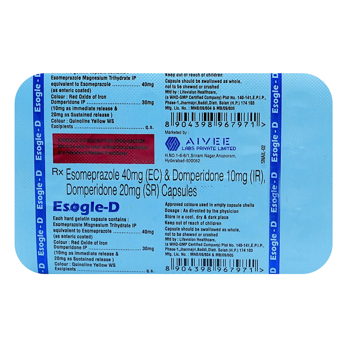 Esogle-D Capsule 10's, Pack of 10 CAPSULES Esogle-D Capsule 10's, Pack of 10 CAPSULES