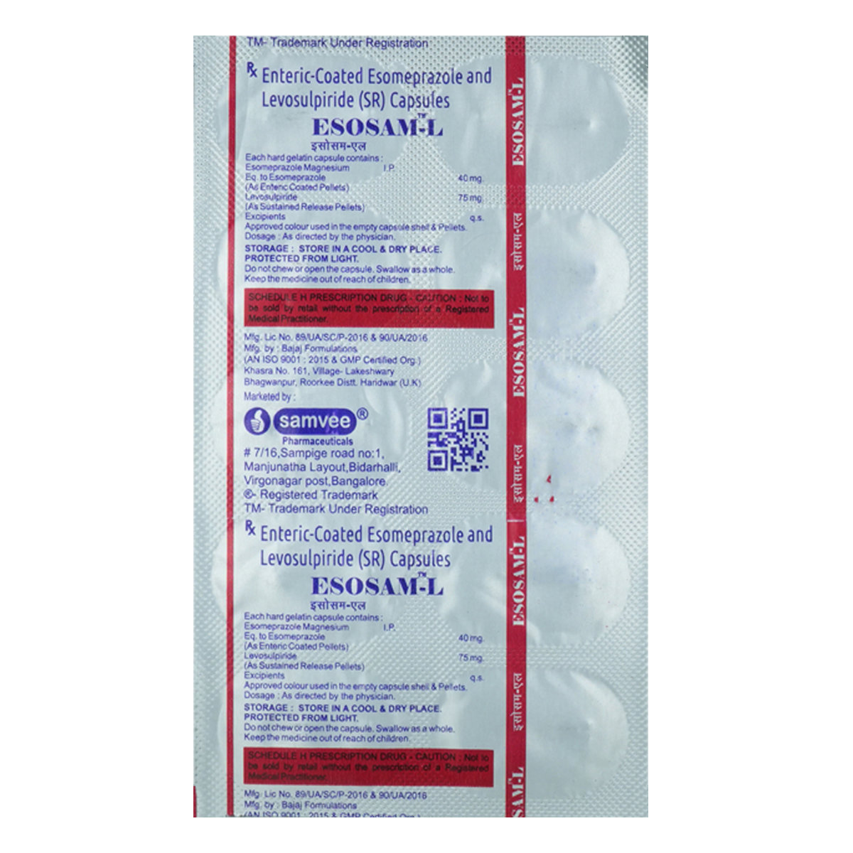 Esosam-L Capsule 10's, Pack of 10 CAPSULES Esosam-L Capsule 10's, Pack of 10 CAPSULES