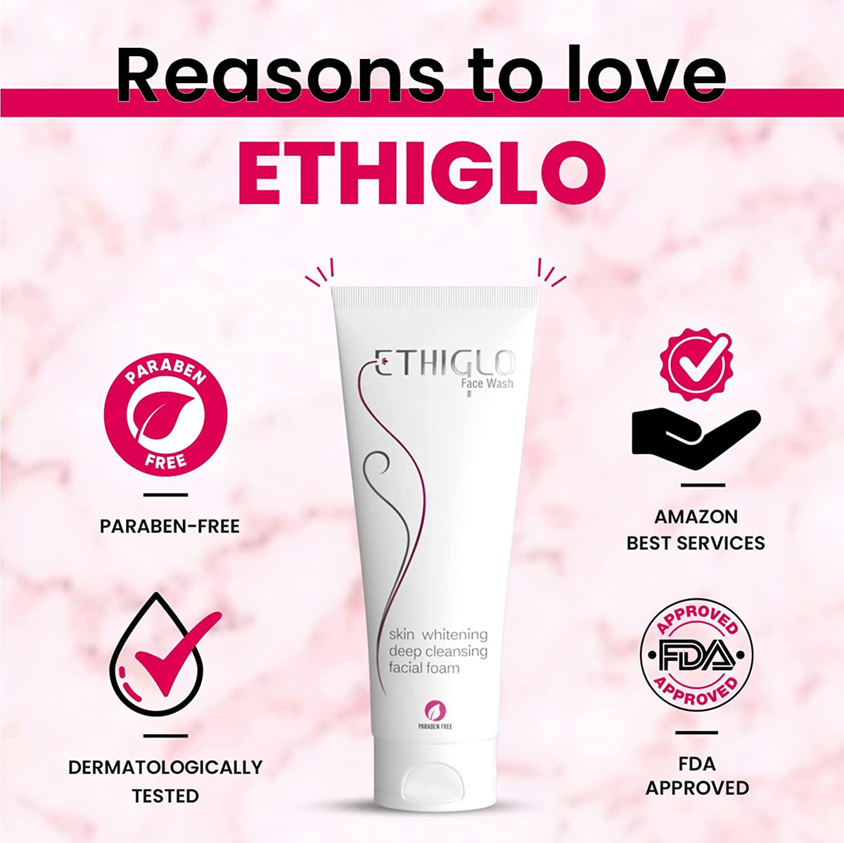 Ethiglo Face Wash 200 ml | Deep Cleansing Facial Foam | Promotes Skin Whitening | Gives Soft & Glowing Skin | For Normal, Combination & Oily Skin, Pack of 1 Ethiglo Face Wash 200 ml | Deep Cleansing Facial Foam | Promotes Skin Whitening | Gives Soft & Glowing Skin | For Normal, Combination & Oily Skin, Pack of 1