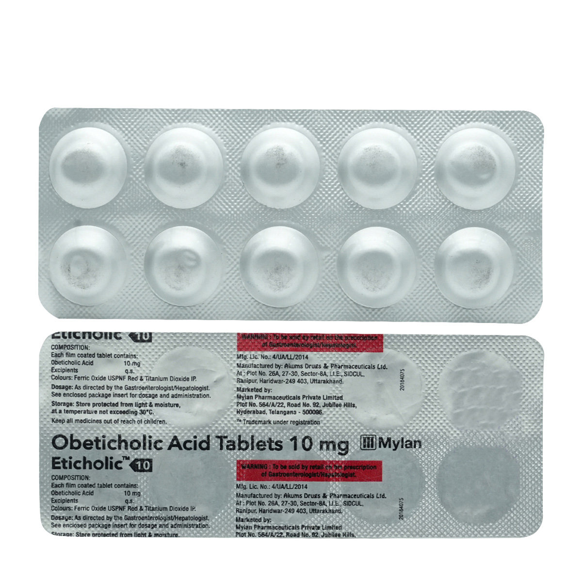 Eticholic 10 mg Tablet 10's, Pack of 10 TABLETS Eticholic 10 mg Tablet 10's, Pack of 10 TABLETS