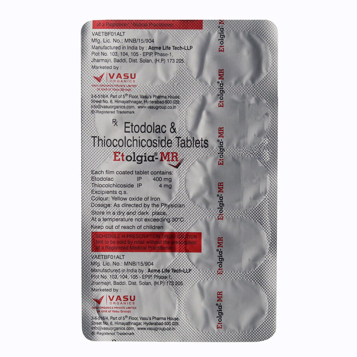 Etolgia-Mr 4Mg Tablet 10'S, Pack of 10 TabletS Etolgia-Mr 4Mg Tablet 10'S, Pack of 10 TabletS