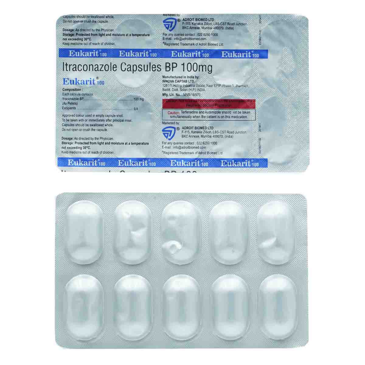 Eukarit 100 mg Capsule 10's, Pack of 10 CAPSULES Eukarit 100 mg Capsule 10's, Pack of 10 CAPSULES