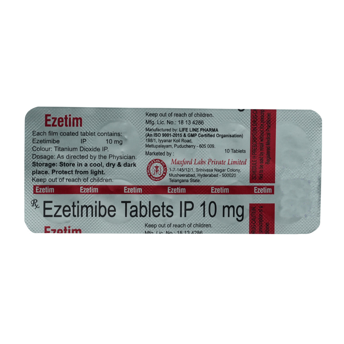 Ezetim 10 Tablet 10's, Pack of 10 TABLETS Ezetim 10 Tablet 10's, Pack of 10 TABLETS