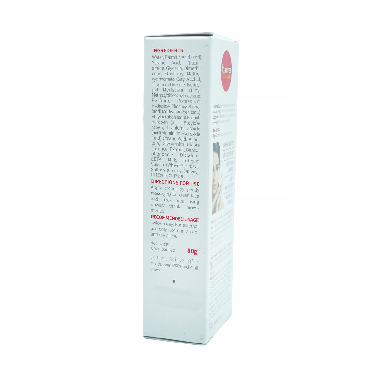 Fairever Naturals Fairness Solution Cream 80 gm | With Saffron & Milk | Lightens Skin Tone | Gives Moisturised, Soft & Smooth Skin, Pack of 1 Fairever Naturals Fairness Solution Cream 80 gm | With Saffron & Milk | Lightens Skin Tone | Gives Moisturised, Soft & Smooth Skin, Pack of 1