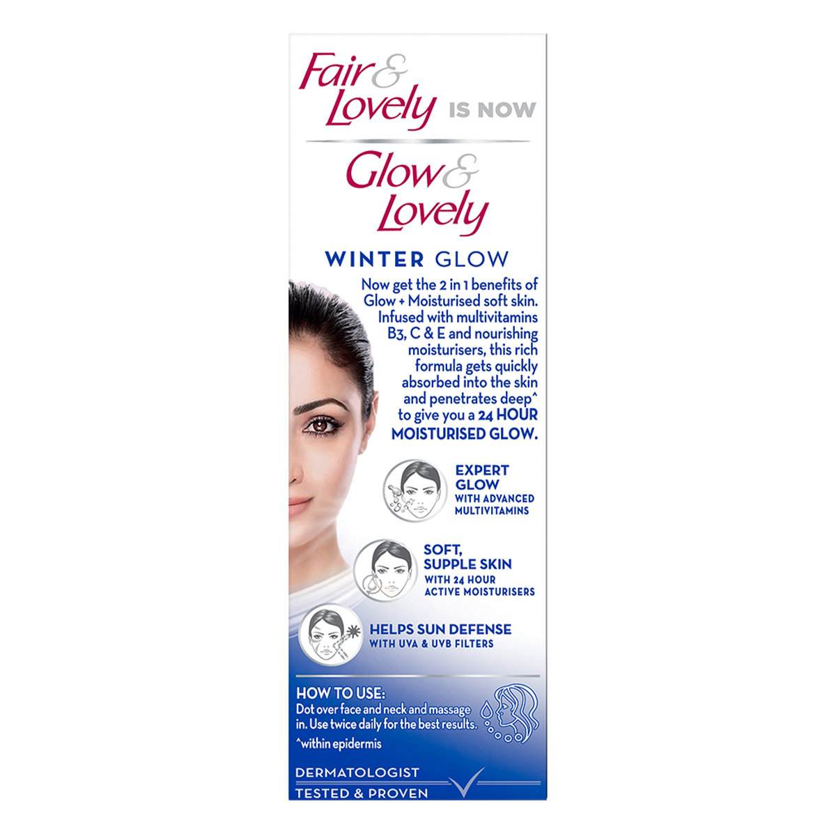Glow & Lovely Winter Glow Face Cream 50 gm | With Vitamin B3, C & E | 24Hr Moisturized Glow | For Soft & Supple Skin, Pack of 1 Glow & Lovely Winter Glow Face Cream 50 gm | With Vitamin B3, C & E | 24Hr Moisturized Glow | For Soft & Supple Skin, Pack of 1
