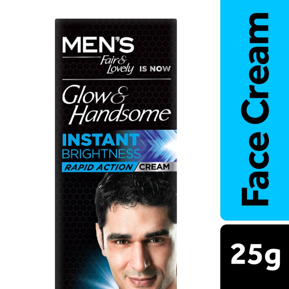 Glow & Handsome Instant Brightness Cream 25 gm | Rapid Action | Reduces Dark Spots | Instant Brightness | Sun Protection | Lon Lasting Freshness | For Men, Pack of 1 Glow & Handsome Instant Brightness Cream 25 gm | Rapid Action | Reduces Dark Spots | Instant Brightness | Sun Protection | Lon Lasting Freshness | For Men, Pack of 1