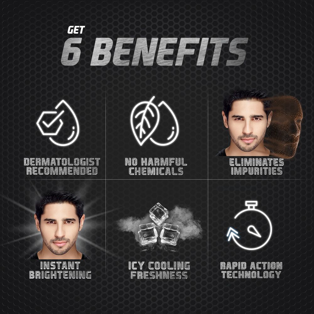 Glow & Handsome Instant Brightness Face Wash 50 gm | Rapid Action | Removes Impurities | Instant Brighter Skin With Icy Cooling Freshness | For Men, Pack of 1 Glow & Handsome Instant Brightness Face Wash 50 gm | Rapid Action | Removes Impurities | Instant Brighter Skin With Icy Cooling Freshness | For Men, Pack of 1