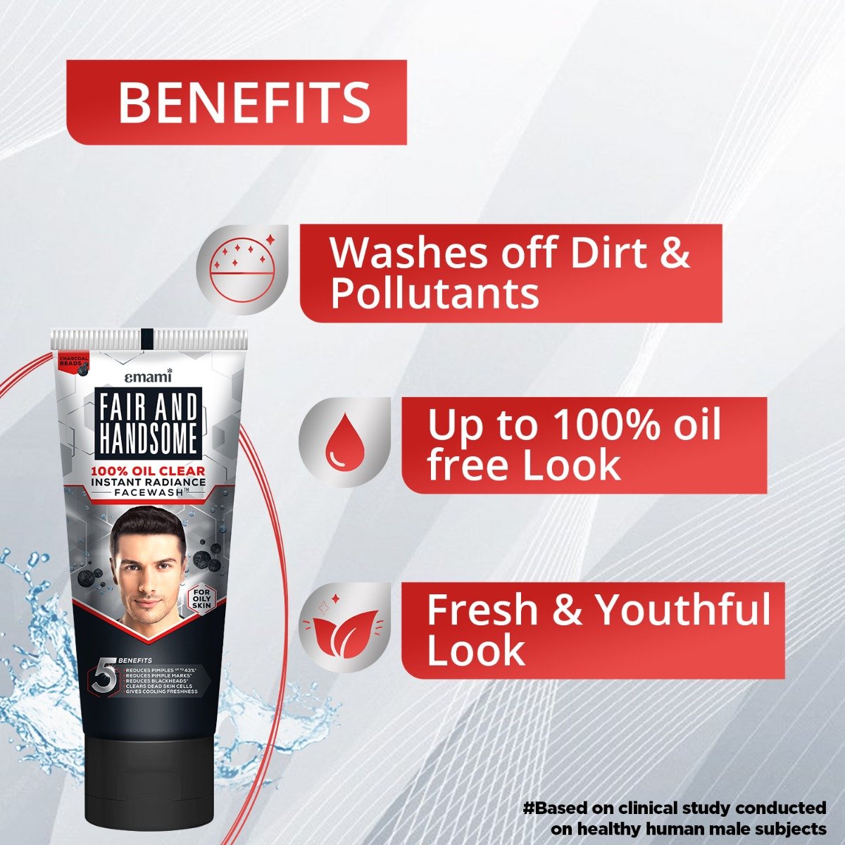 Fair and Handsome 100% Oil Clear Instant Radiance Face Wash, 50 gm, Pack of 1 Fair and Handsome 100% Oil Clear Instant Radiance Face Wash, 50 gm, Pack of 1