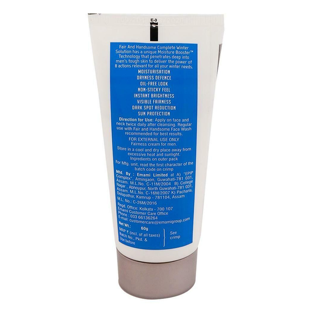 Fair and Handsome Complete Winter Solution Fairness Cream 60 gm | With Moisture Boost Technology | Skin Moisturization | Reduce Dark Spots | Sun Protection | Insant Brightness & Fariness | Non Sticky, Pack of 1 Fair and Handsome Complete Winter Solution Fairness Cream 60 gm | With Moisture Boost Technology | Skin Moisturization | Reduce Dark Spots | Sun Protection | Insant Brightness & Fariness | Non Sticky, Pack of 1