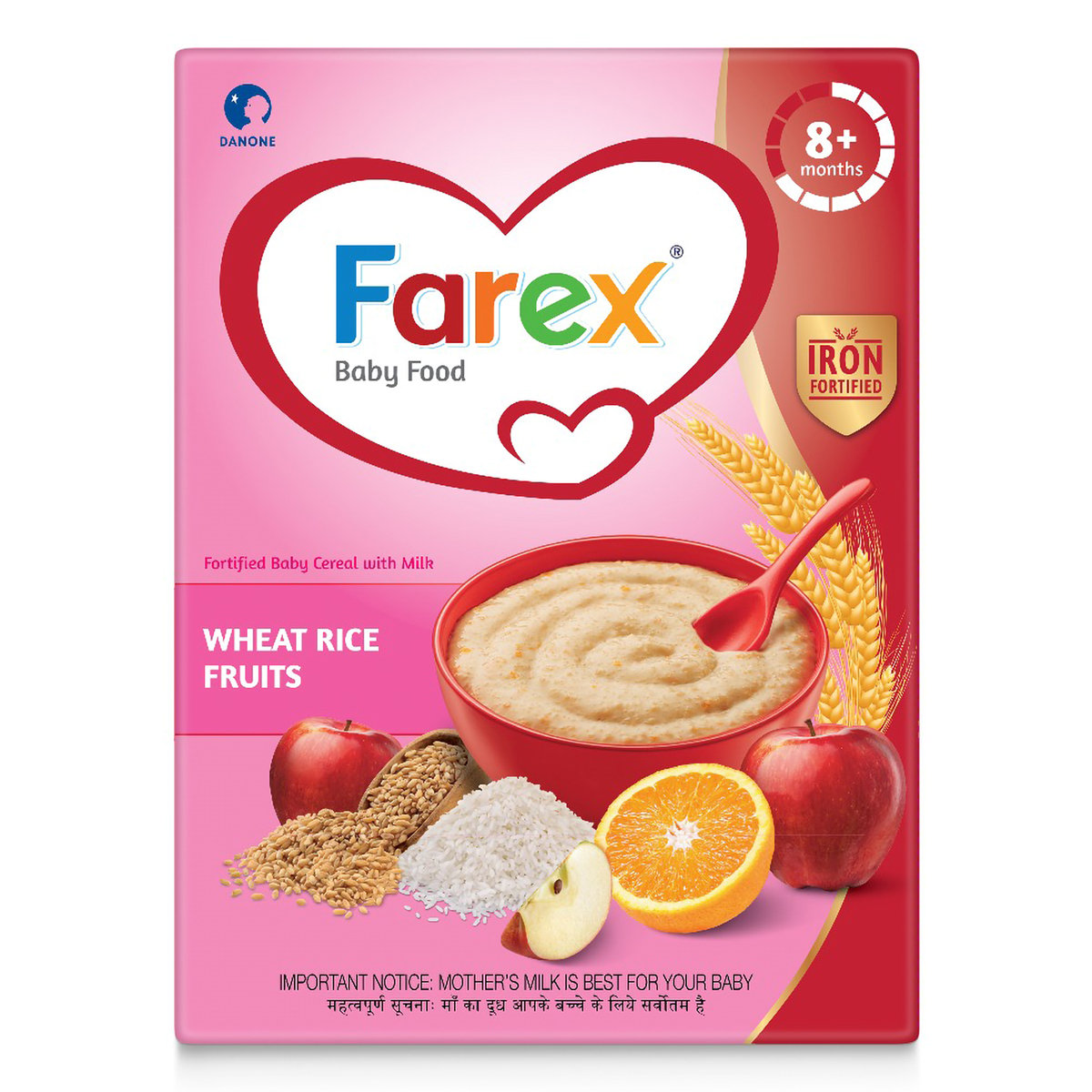Farex Wheat Rice Fruits Baby Cereal 8+ Months, 300 gm Refill Pack, Pack of 1 Farex Wheat Rice Fruits Baby Cereal 8+ Months, 300 gm Refill Pack, Pack of 1