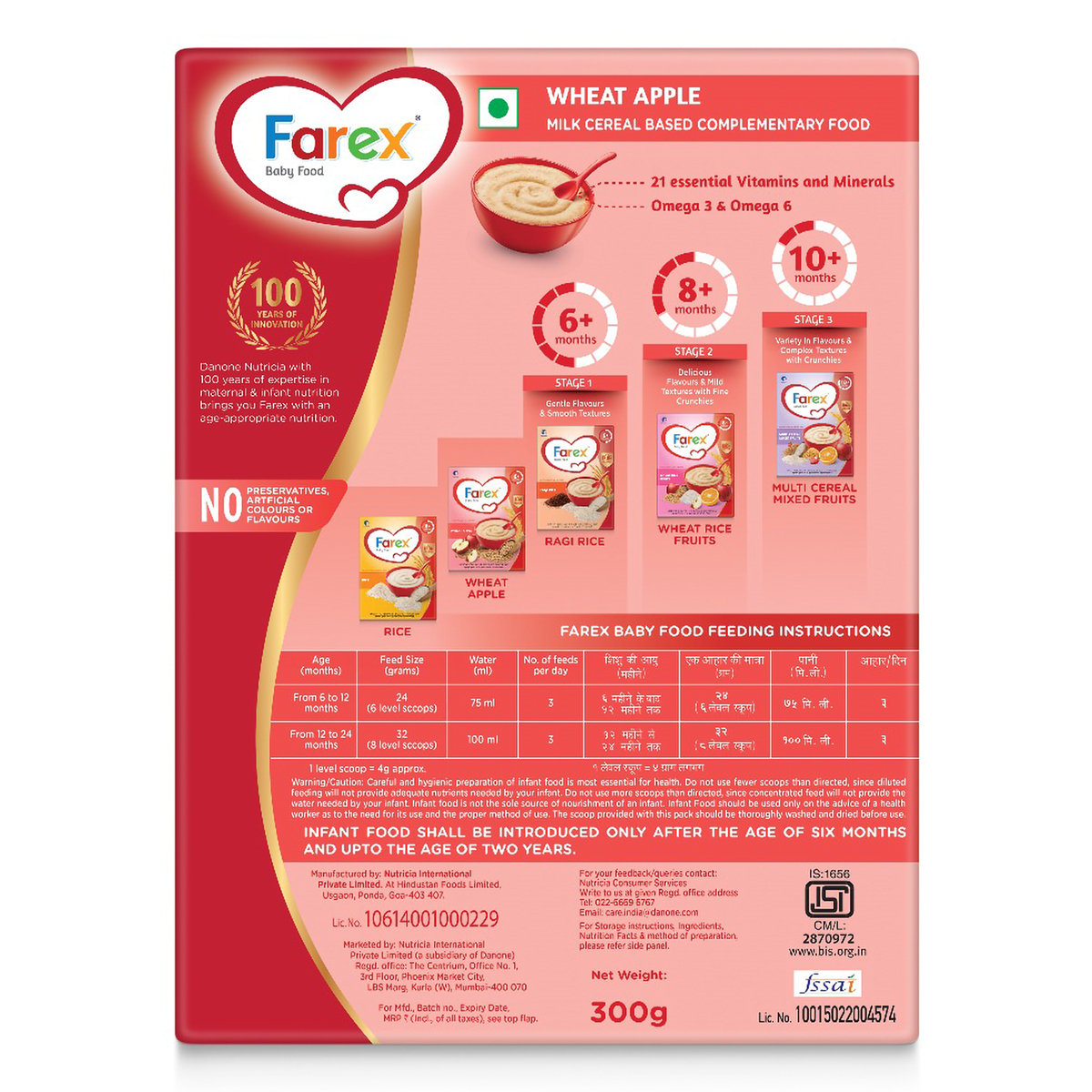 Farex Wheat Apple Baby Cereal 6+ Months, 300 gm Refill Pack, Pack of 1 Farex Wheat Apple Baby Cereal 6+ Months, 300 gm Refill Pack, Pack of 1