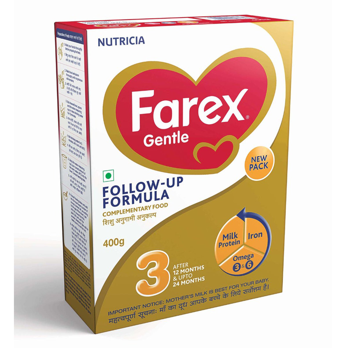 Farex Gentle Follow-Up Formula Stage 3 Powder for 12 to 24 Months, 400 gm Refill Pack, Pack of 1 Farex Gentle Follow-Up Formula Stage 3 Powder for 12 to 24 Months, 400 gm Refill Pack, Pack of 1
