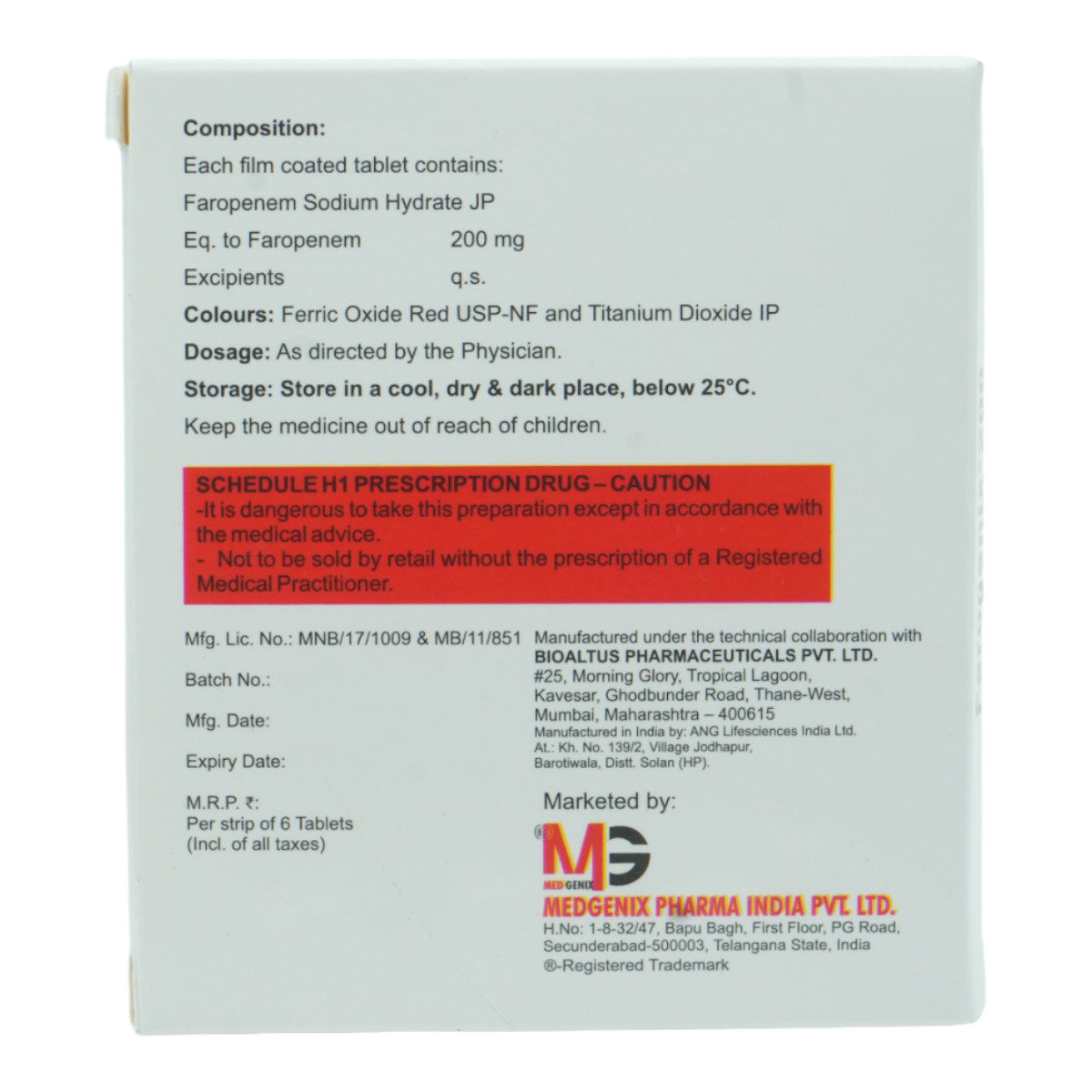 Farogenix-200 Tablet 6's, Pack of 6 TabletS Farogenix-200 Tablet 6's, Pack of 6 TabletS